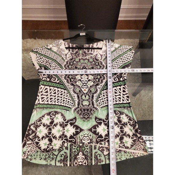 Style & Co. Women's Multicolor Polyester Scoop Neck Short Sleeve Top Blouse XL - Picture 8 of 12